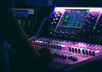 contour audio production Red Rocks audio technician mixing a show live music