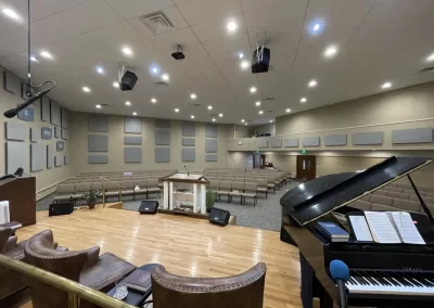 Tri-Town Baptist Church Acoustic Wall Panels worship room piano stage