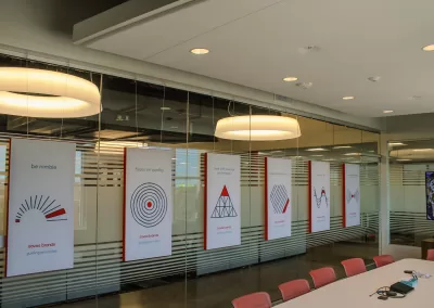 SOVOS Acoustic Panels and Stretched fabric cloud conference meeting team room office coworking space